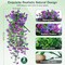Artificial Hanging Flowers for Outdoors Decorations 2 Pack, Fake Hanging Flowers, UV Resistant Artificial Hanging Plants Outdoors for Home Porch Patio Balcony Baskets Yard(Double Purple)